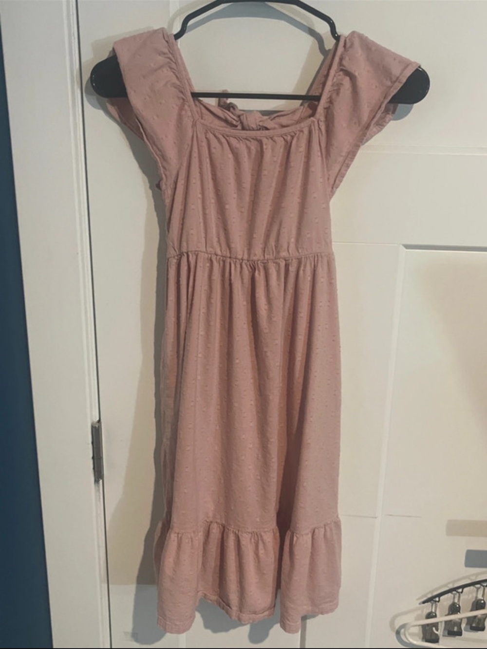 Old Navy Dusty Rose Tiered Square-Neck Girls Dress
